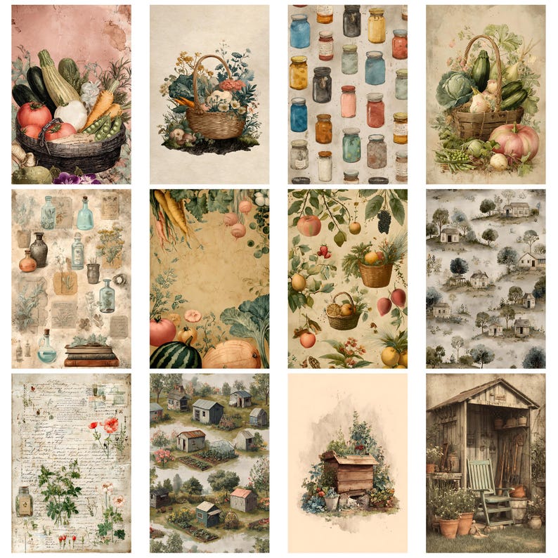 Allotment Life Vintage Garden Junk Journal Kit Printable Ephemera Seed ...