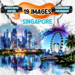 Singapore Clipart Bundle, Instant Download, kommerzielle Nutzung, Planer, Sticker