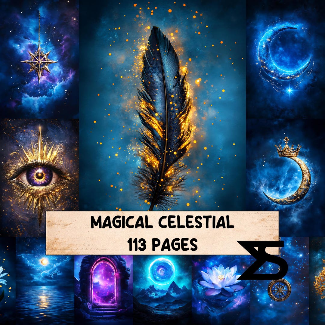 Magical Celestial1 Junk Journal Kit Celestial Ephemera Moon Stars ...