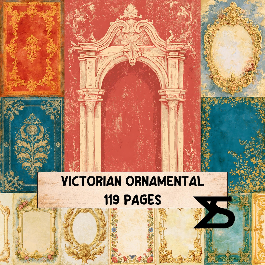 Victorian Ornamental Junk Journal Kit Printable Ephemera Collage Papers ...