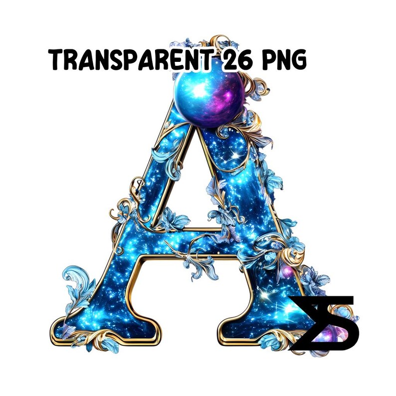 Watercolor Celestial Alphabet PNG Image on Transparent Background ...