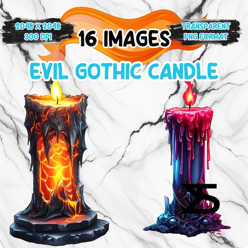 Watercolor Evil Gothic Candle PNG Image on Transparent Background ...