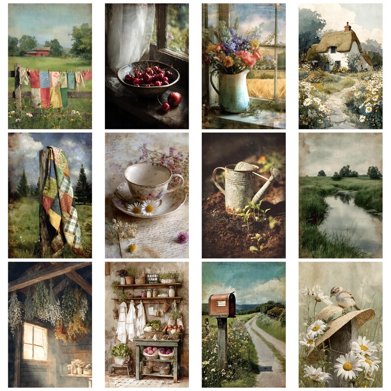 Country Life Vintage Junk Journal Kit With Ephemera and Farmhouse ...