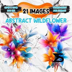 Watercolor Abstract Wildflower PNG Image on transparent background, digital Sticker/Scrappbooking, commercial use, instant digital download