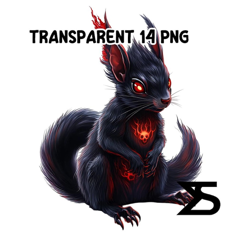 Watercolor Evil Gothic Squirrel PNG Image on Transparent Background ...