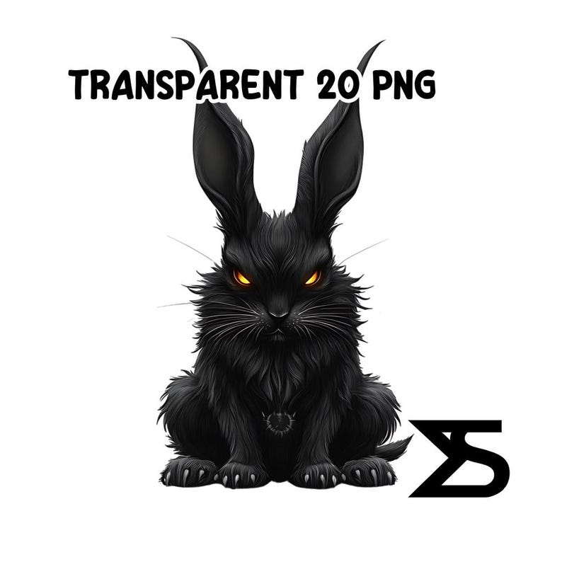 Watercolor Evil Gothic Rabbit PNG Image on Transparent Background ...