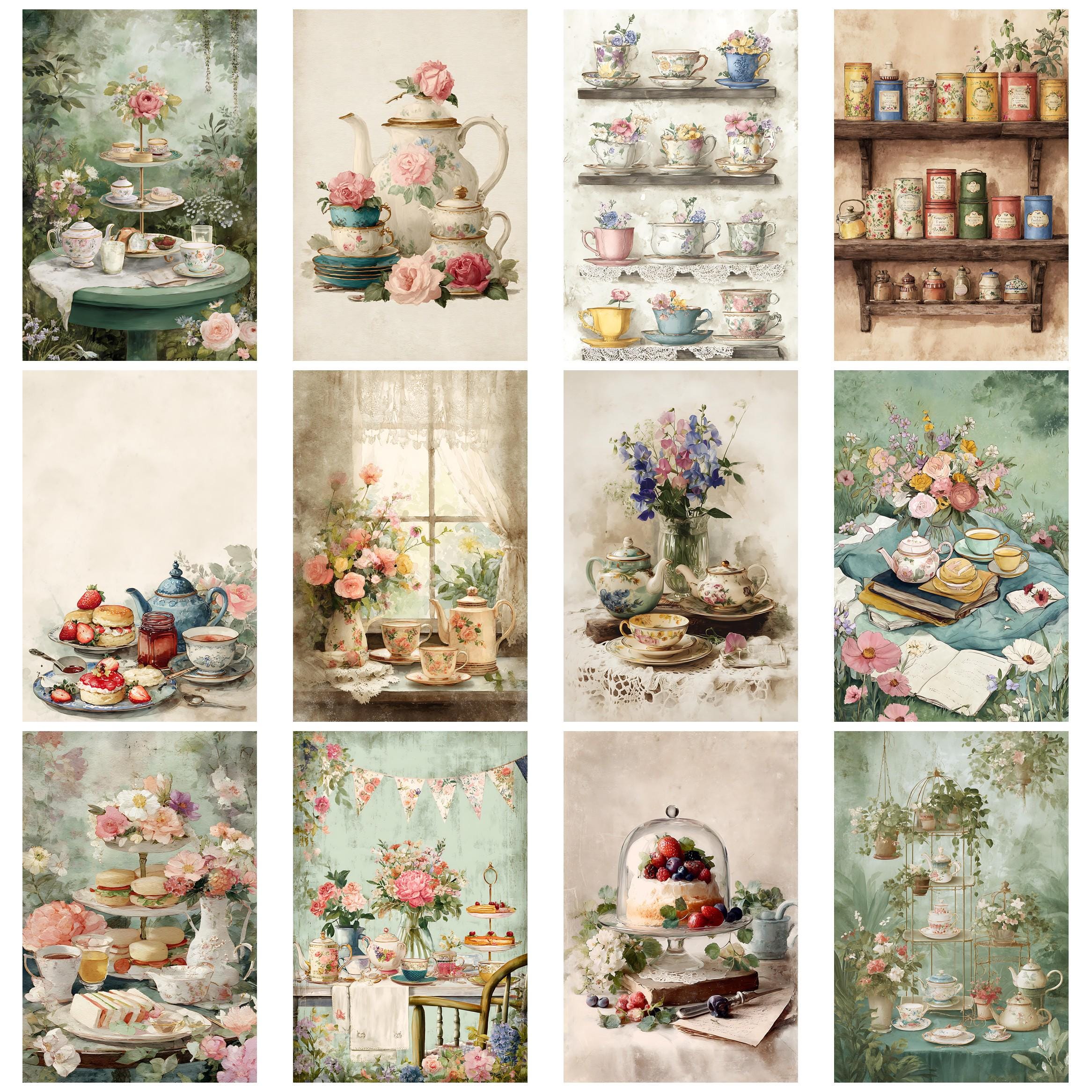 Vintage Tea Party Vintage Tea Junk Journal Kit Ephemera Shabby Chic ...