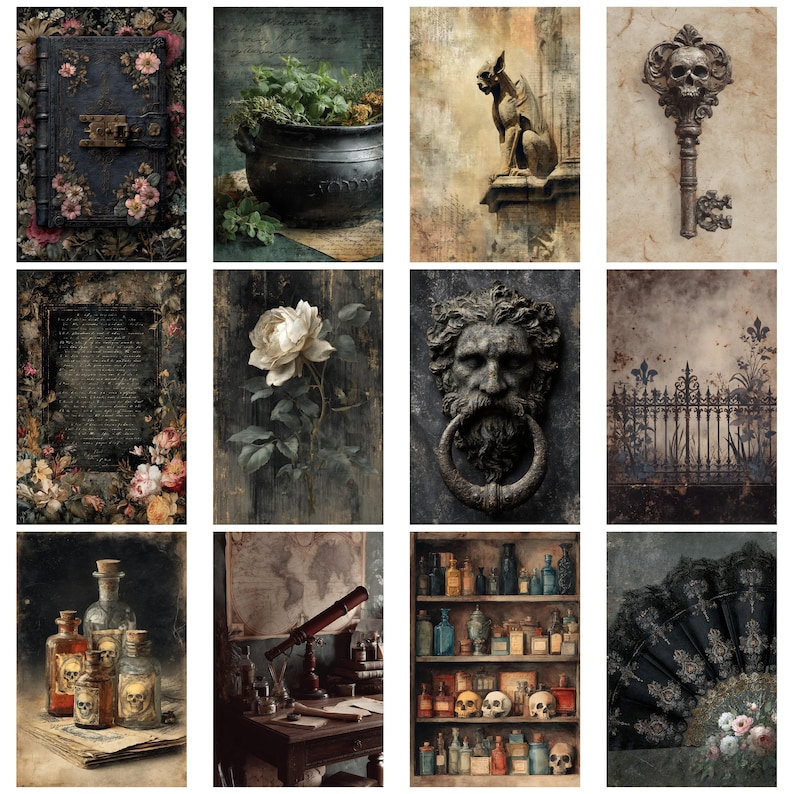Victorian Gothic Junk Journal Kit Vintage Ephemera Papers for ...