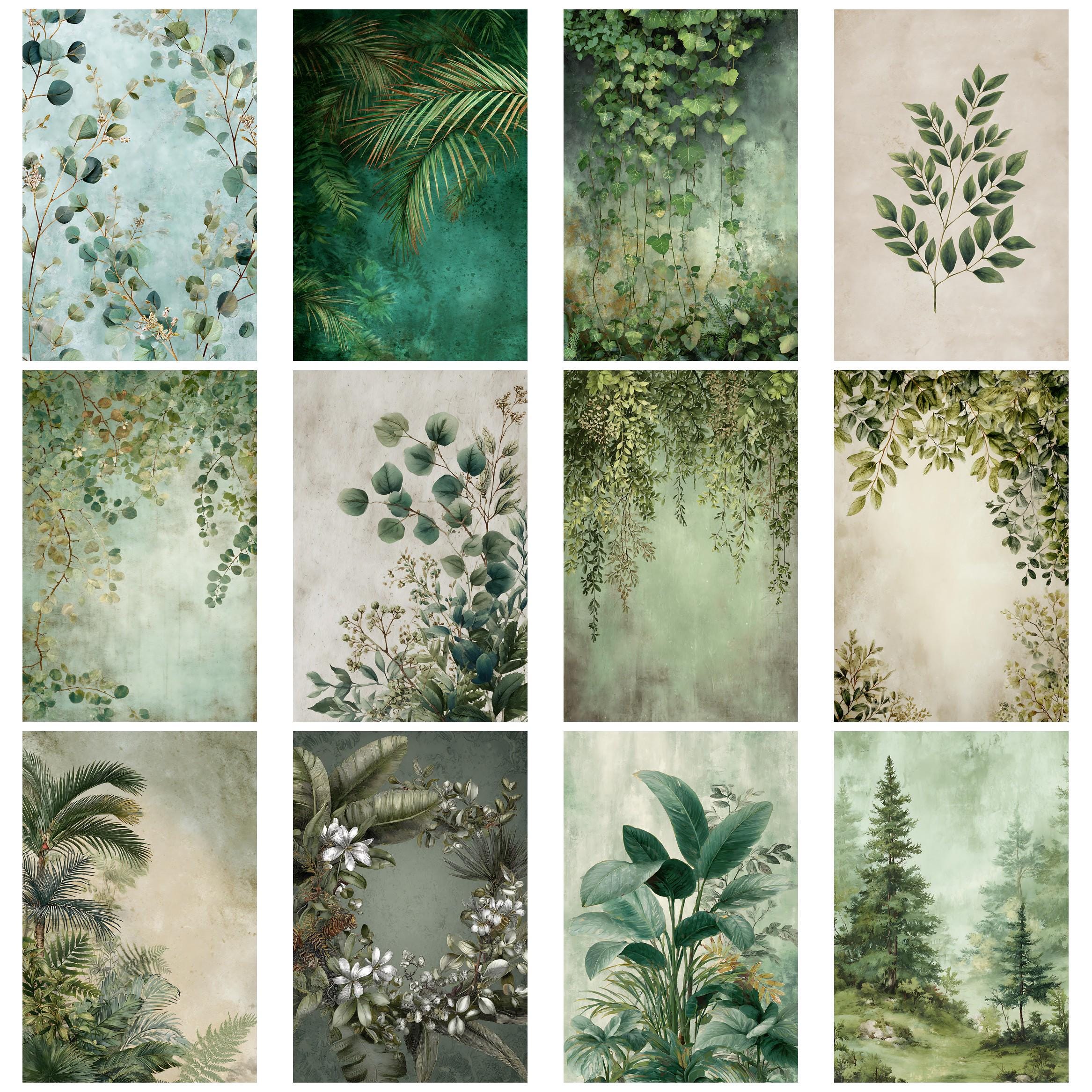 Greenery Botanical Junk Journal Kit Vintage Ephemera Papers Scrapbook ...