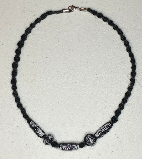 20 Inch Hemp Necklace Knotted Necklace Beaded Necklace Etsy