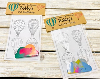 Adventure Awaits Party Favors, Hot Air Balloon Party Favors , Crayola Party Favor, Birthday Party Favor for Kid, Classroom Birthday Favor