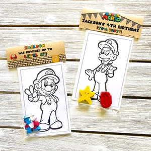 Super Mario Inspired Party Favors, Mario and Luigi Party Favors , Crayon Party Favors, Birthday Party Favors for Kids, Classroom Party Favor