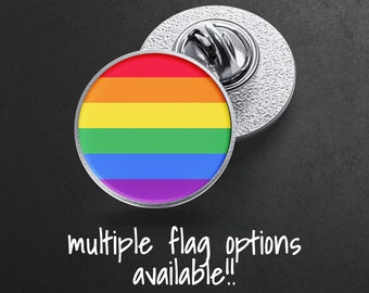 Pansexual Pan Pride Flag Pin 1” Round Circle Shape Metal Button Pin Badge Pinback 1 inch Pin 25 mm 2.5 cm 