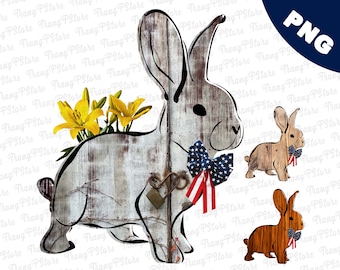 4th of July Bunny, bunny png, wood rabbit, wood bunny, Bunny Flag, July 4th, Independence Day, American Flag, America Sublimation