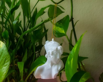 Sappho Bust Ornament, Plant Hanging Accent, Fine Arts Decoration
