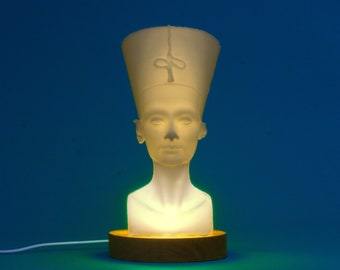 Queen Nefertiti Bust Lamp, Egyptian Sculpture, Queen of Egypt Night Light