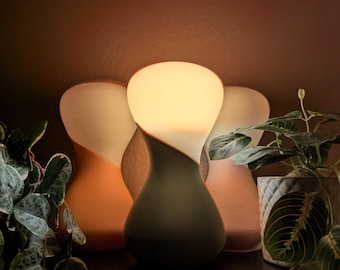 Luminária de mesa escultural RGB – Arte moderna, luz ambiente impressa em 3D