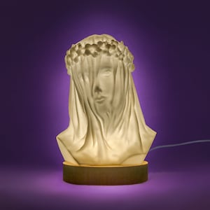 Veiled Lady Bust Lamp, Veiled Virgin, Macabre, Gothic