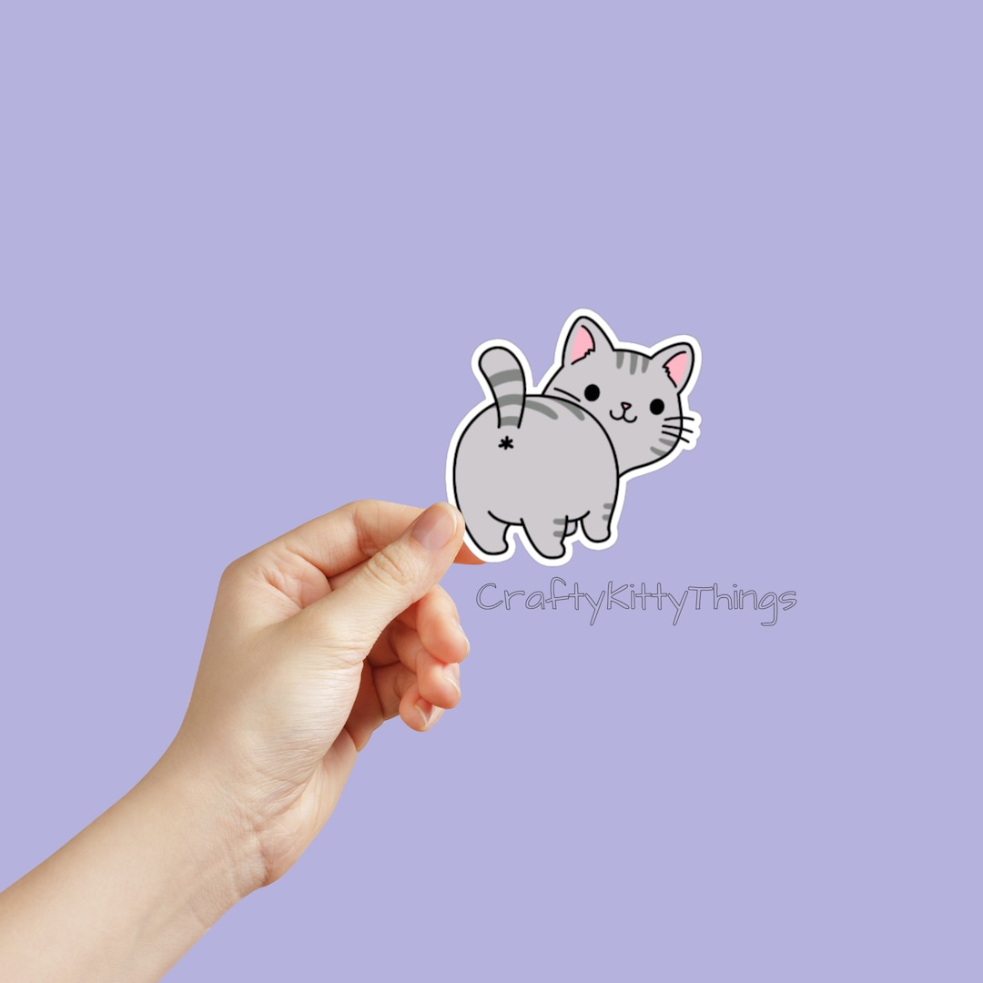 Cat But Sticker Cute Cat Butt Sticker, Gifts for Cat Lovers, Cat Mom, Cat Dad ...