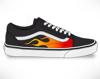 vans custom flame