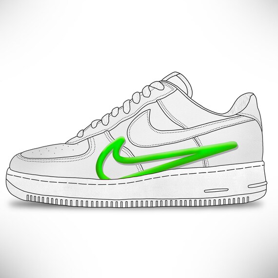 Air force 1 lime green swoosh top
