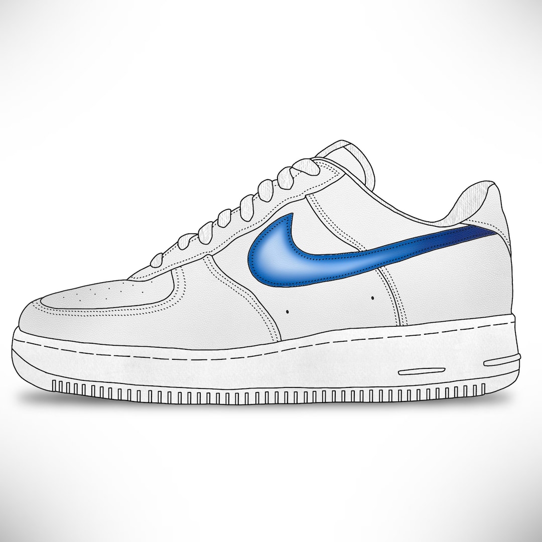 How To Draw Nike, How To Draw Air Force Ones, Step By Step, Drawing