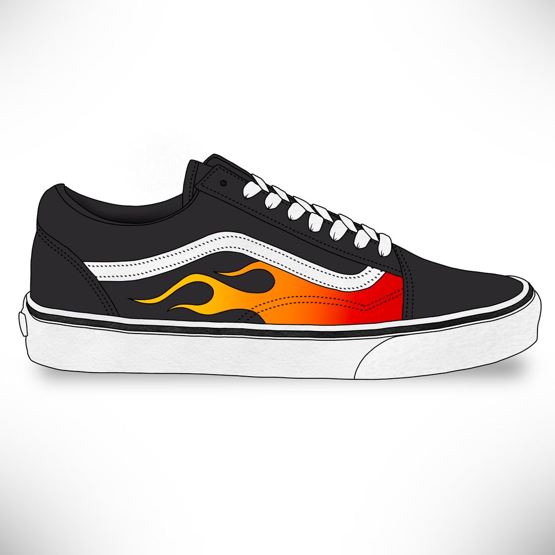 【VANS】Old School Flame Flame Custom★韓国の人気 VANS】Old School Flame Flame Custom☆韓国の人気 (VANS