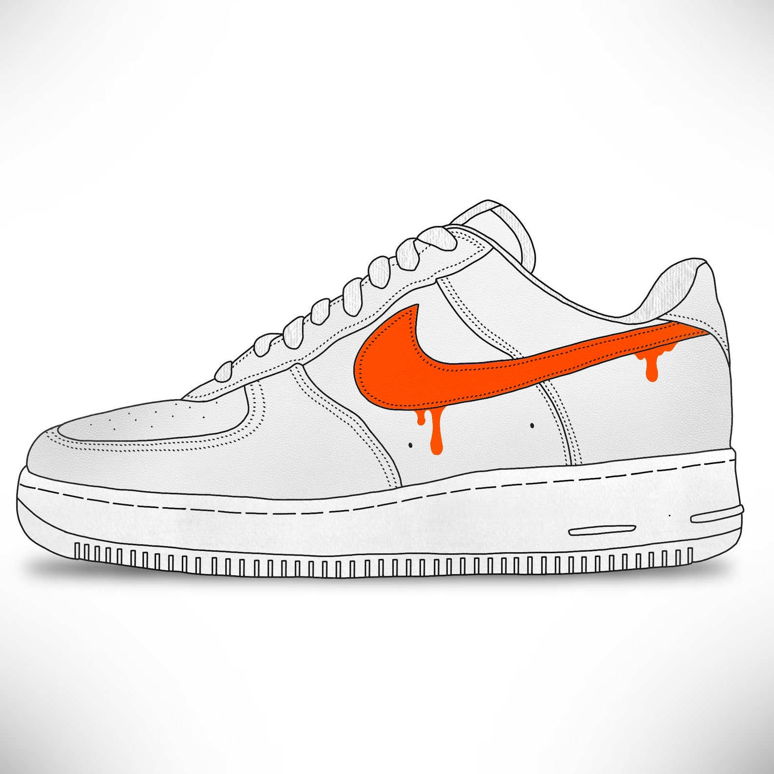 air force 1 drip swoosh