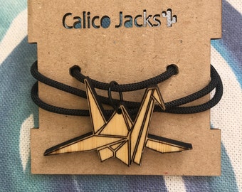 Origami crane necklace