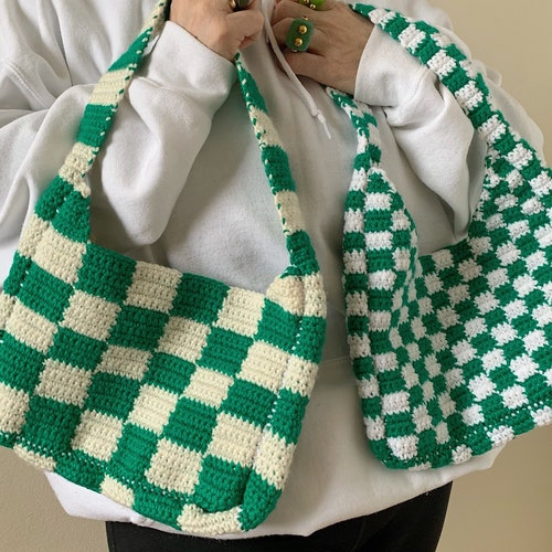 Checkered Crochet Bag - Etsy