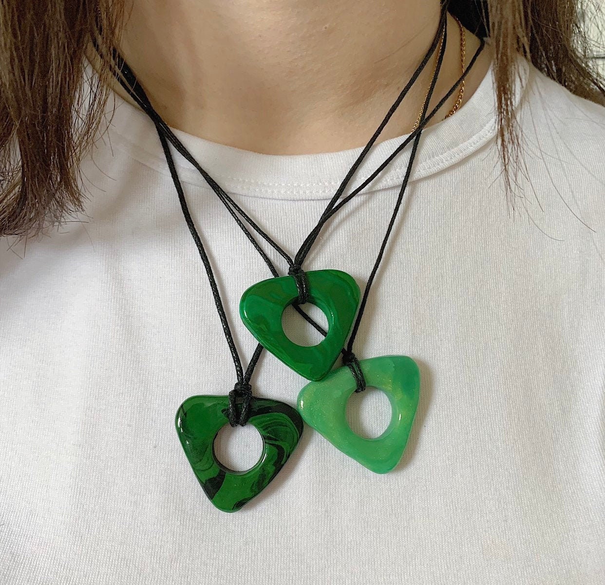 Seeing Stone Necklace Boho Hippie Cord 