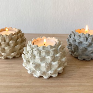 Concrete Pinecone Candle Tealight Holder, Autumn Winter Scandinavian Decor Christmas Scandinavian Natural Home Decor, Natural Candle Holder