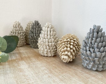 Concrete Pinecone Decoration, Autumn Decor, Rustic Autumn Home Decor, White Pinecone Christmas Decoration, Autumnal Style Table Decor