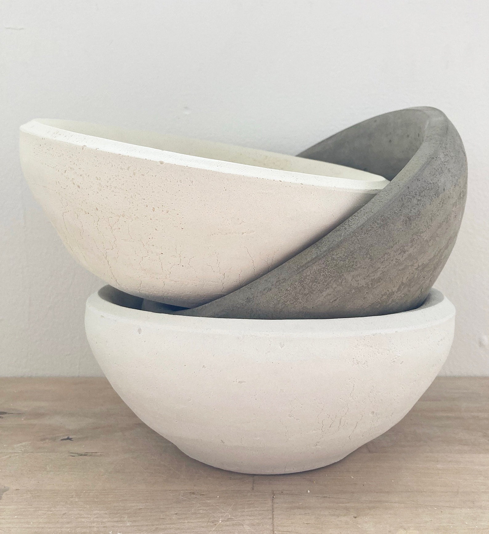 Large Concrete Bowl Planter Concrete Bowl Cream White or Etsy