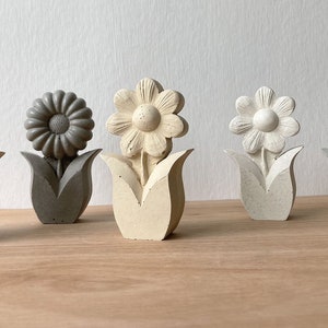 Concrete Flower Paper Weight, Tulip Sunflower Daisy Flower Nursery Decoration Ornament, Flower Garden Ornament Decoration