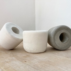 Modern Concrete Candle Holder, Concrete Candle Stick Holder, Grey, White or Cream Taper Candle Holder