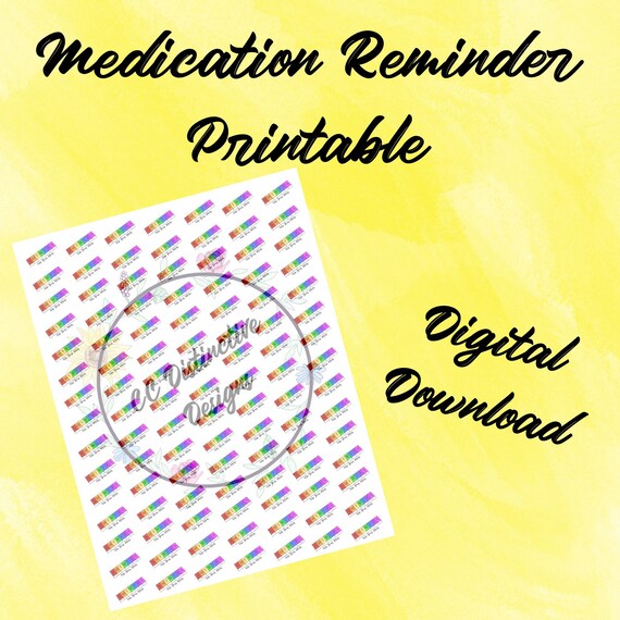 Medication Reminder Printable Digital Download Etsy
