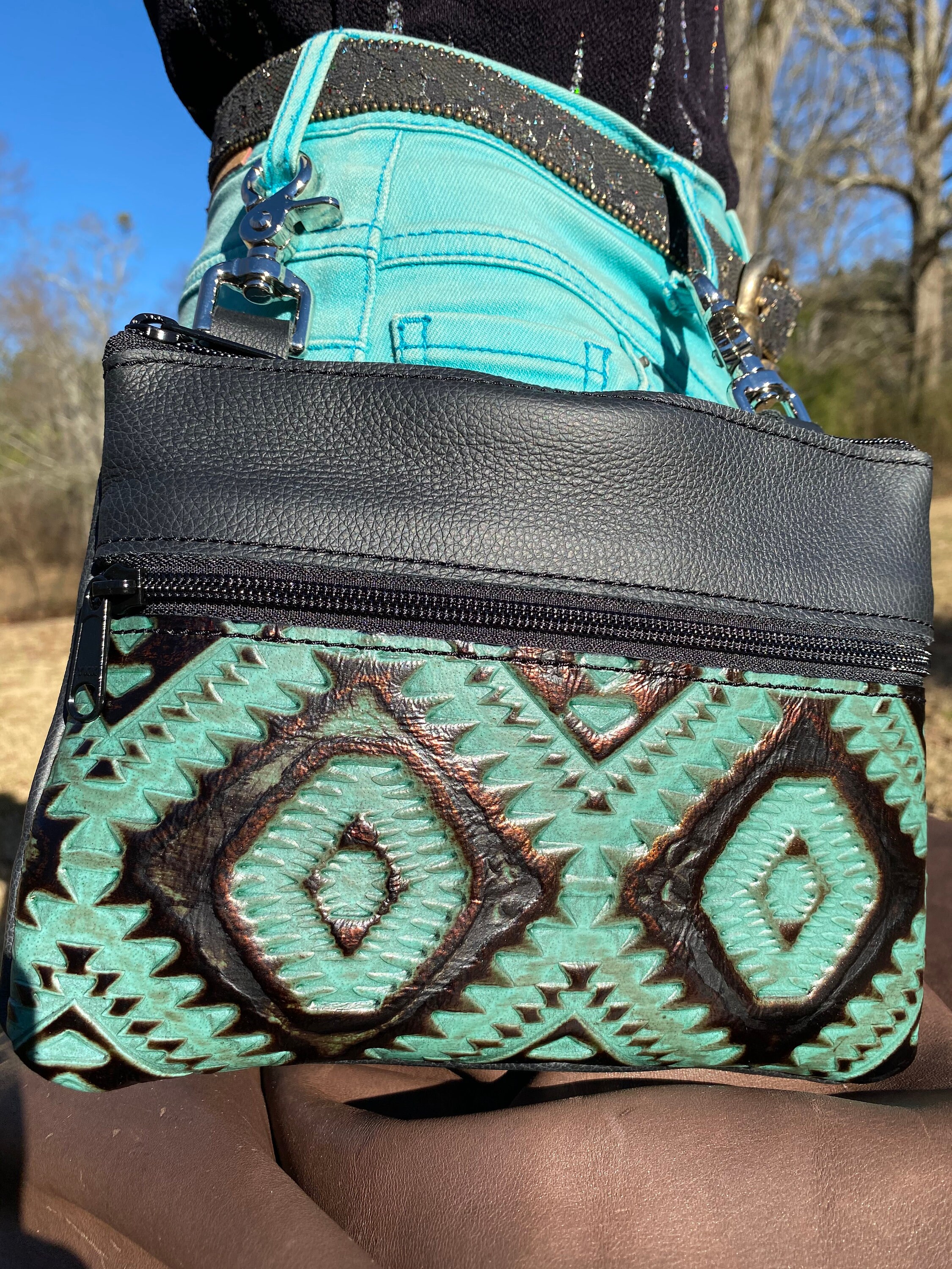 [天然羊革] SIMPLE BAG _ 3 COLOR Simply Southern Preppy Pattern Leather Tote Bag - SimplyCuteTees