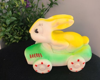 Vintage LEFTON Floral Bunny Figurine MCM 1989 Ceramic Bunny