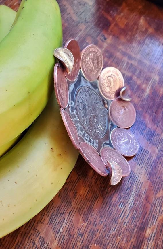 ヴィンテージ メタル メキシカン コイン 灰皿 ハンドメイド 1940 年代