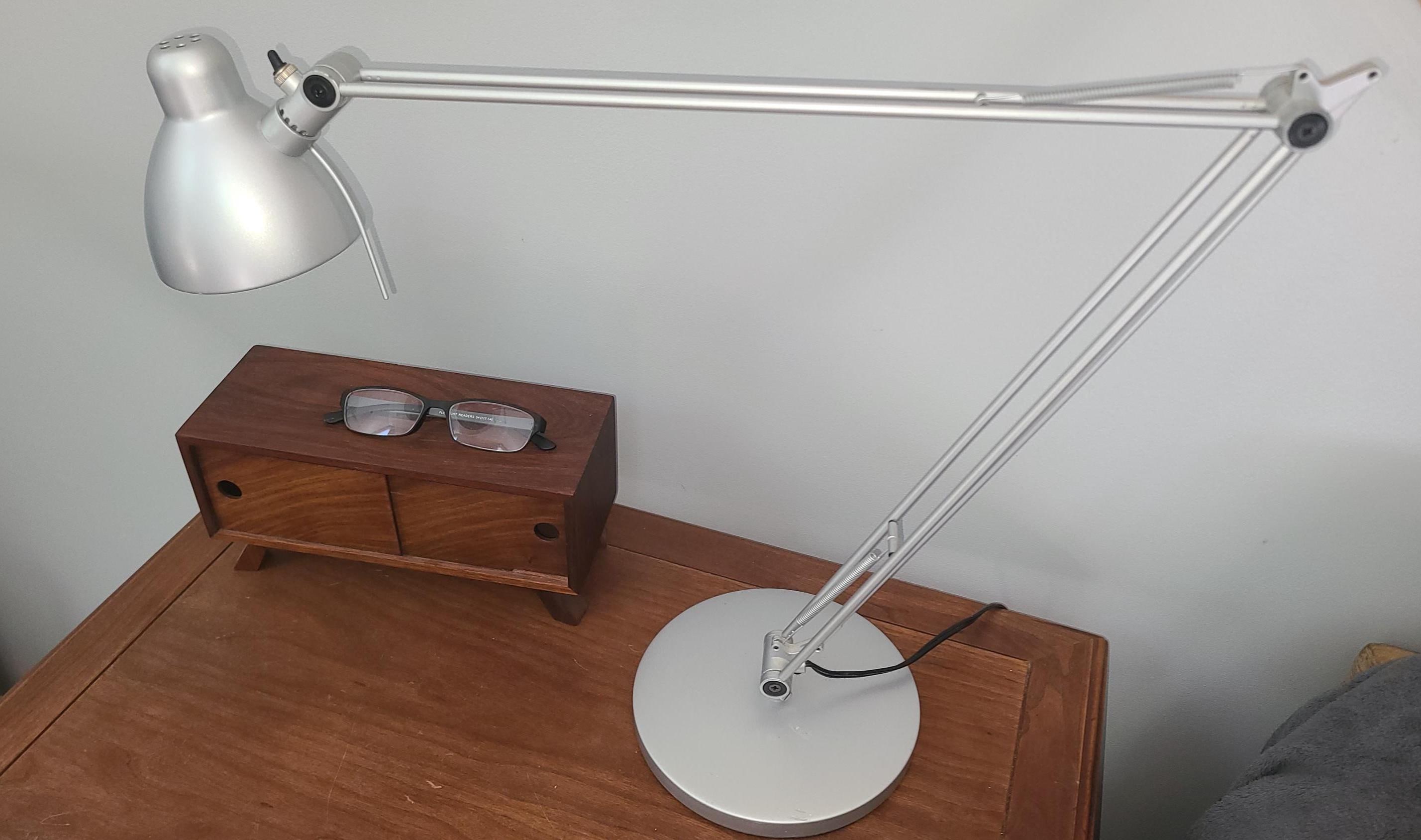 Vintage IKEA Antifoni Desk Lamp, Matte Silver W/adjustable Arm