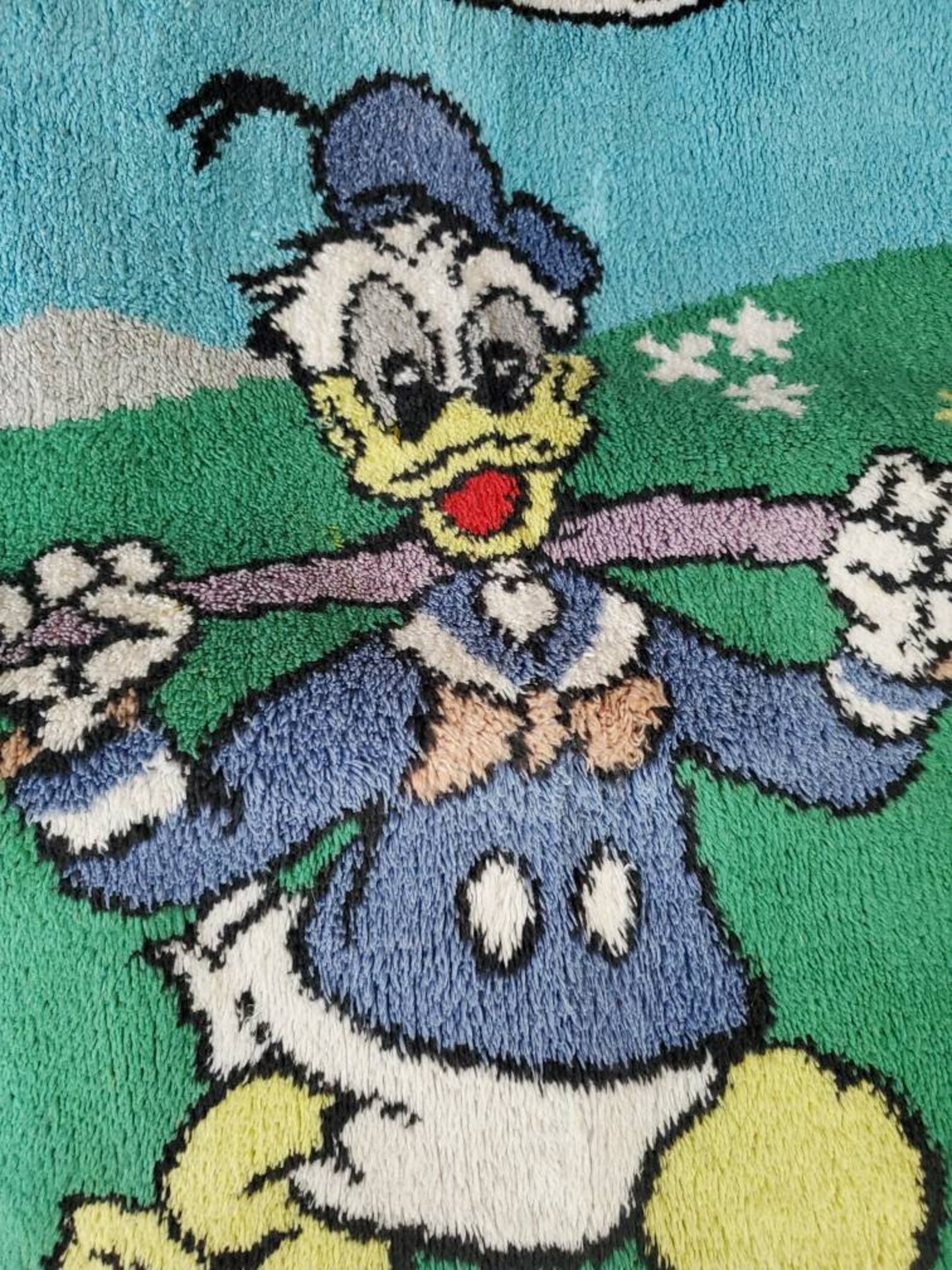 Vintage C. 1950'S Disney Carpet FUN Donald Duck Rug WALT Etsy