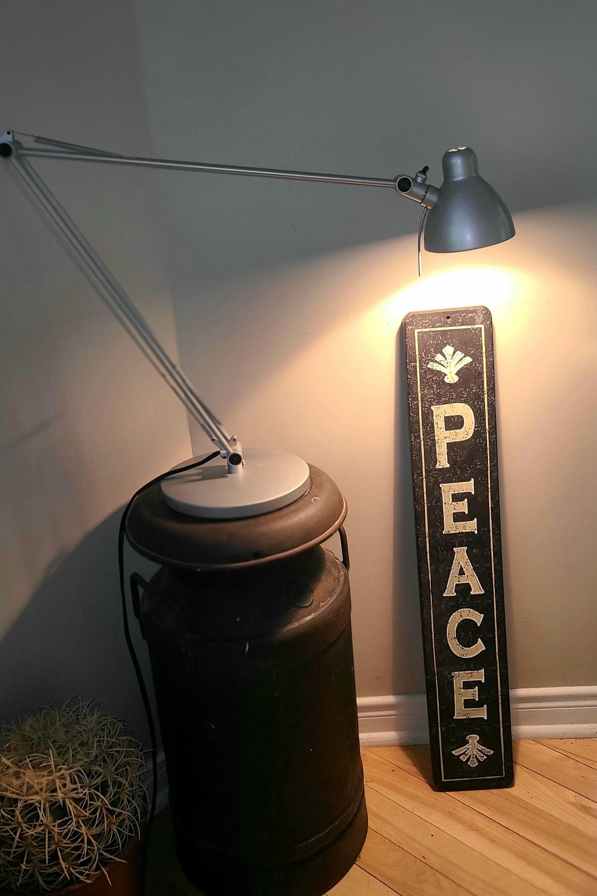 Vintage IKEA Antifoni Desk Lamp, Matte Silver W/adjustable Arm