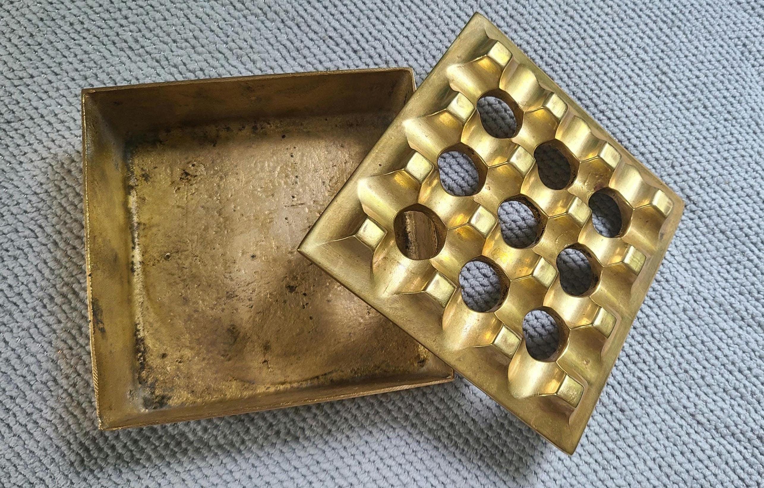 Ultima 9 Brass Ashtray by Holger Bäckström & Bo Ljungberg Sweden