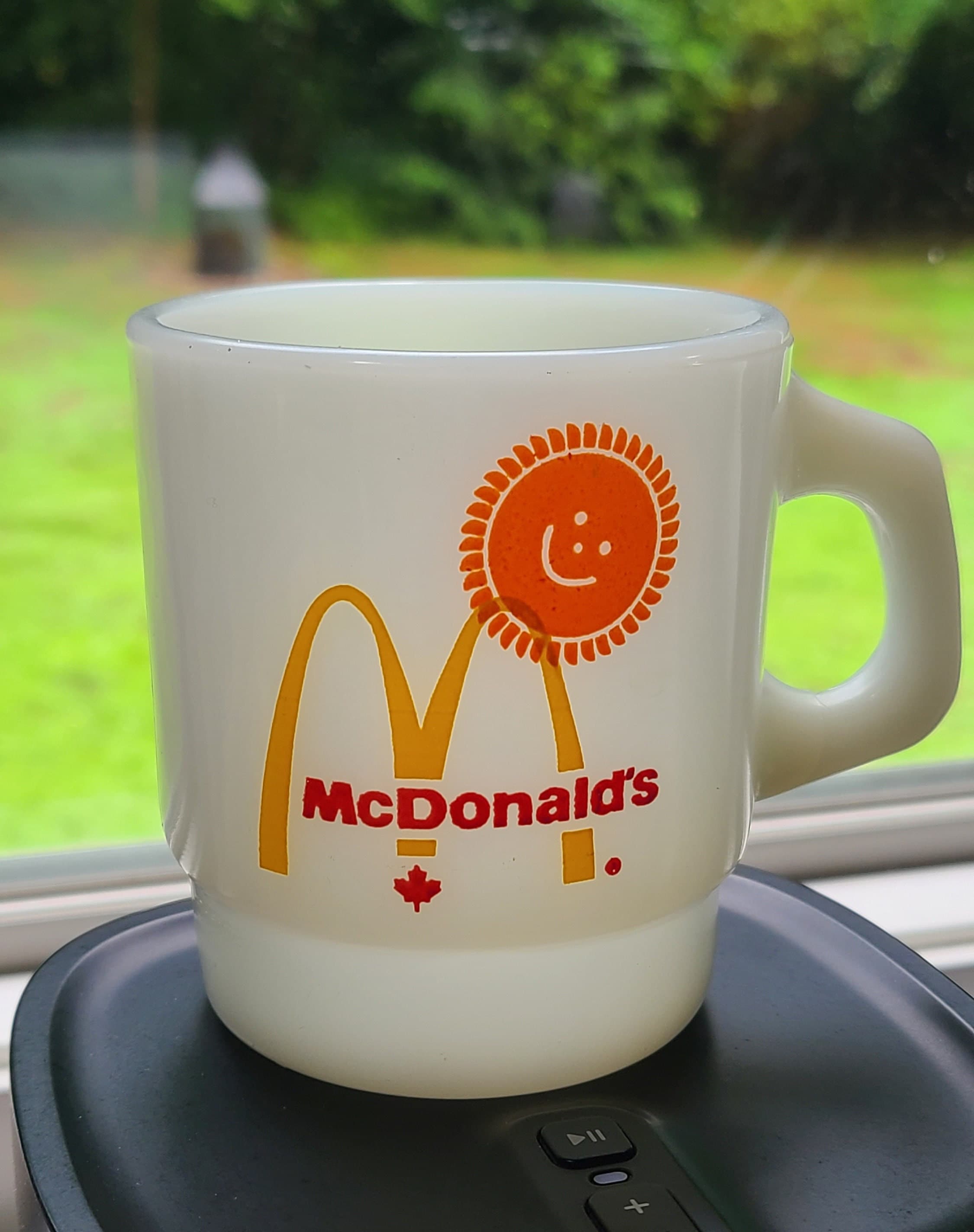 Rare Fire King Mcdonald's Good Morning Coffee Mug Milk Glass