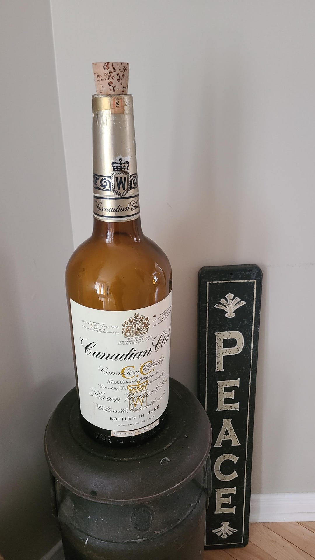Canadian Club 空瓶 ハーフガロン 巨大なカナディアンクラブウイスキーボトル、希少なヴィンテージ1米