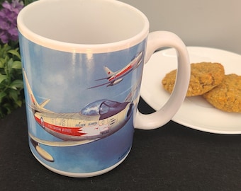 Caneca de Aviação RARA, RCAF Golden Hawks, Xícara de Café ou Chá dos Anos 70, Artigo Militar Comercial Vintage, Entusiastas da Indústria Aeronáutica, Caneca Comemorativa