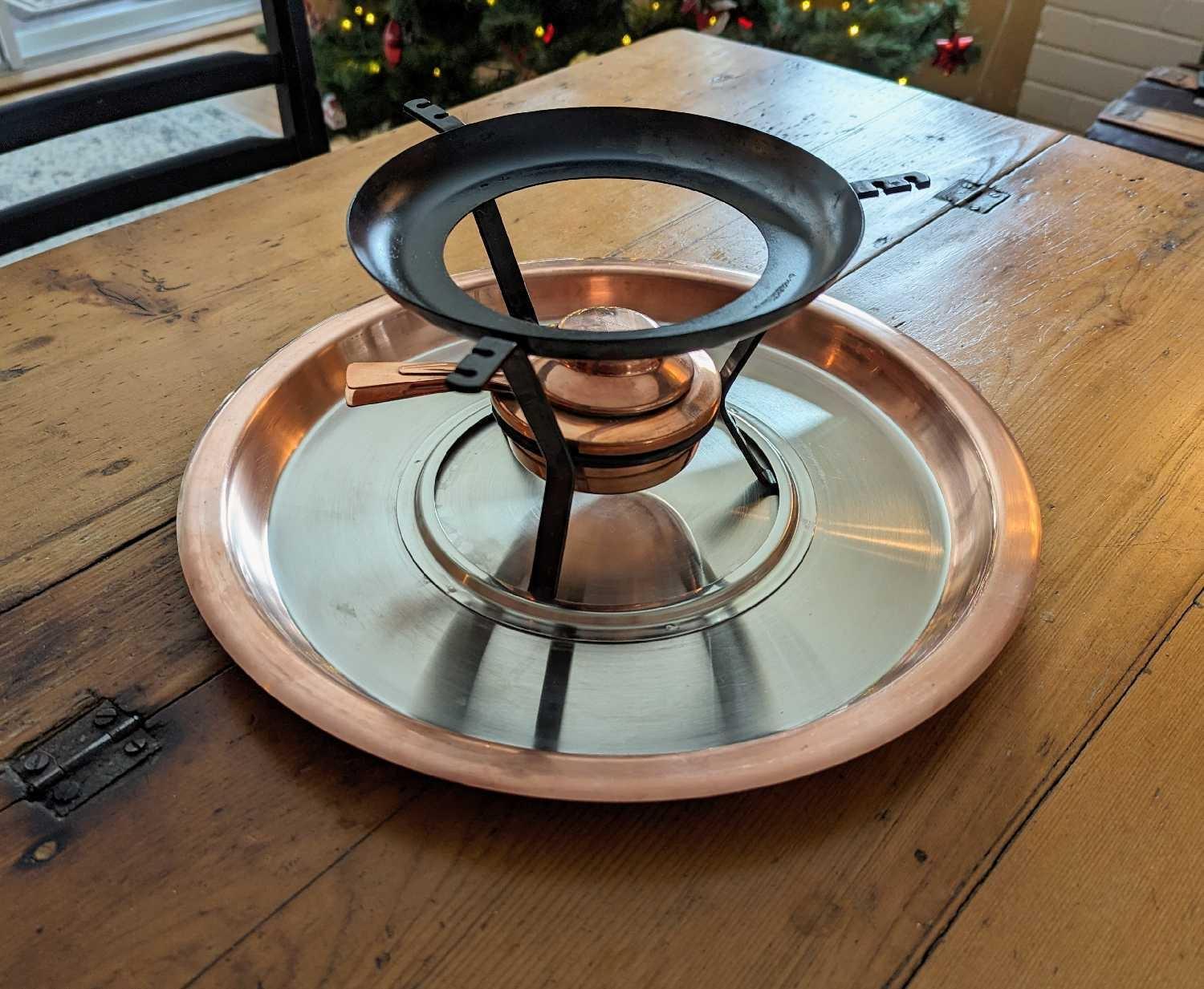 銅製フォンデュセット Culinox Spring Switzerland、スタンド