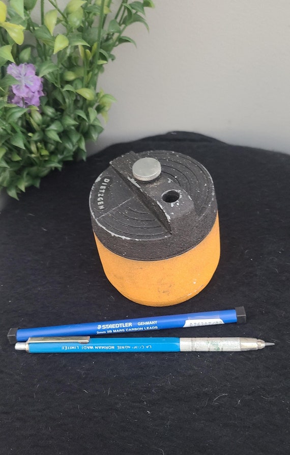 Vintage Pencil Sharpener 1950's Old School Dietzgen Drafting Architect Sharpener Fine Point Art Deco Design, Home Office Germany, Be Sharp!