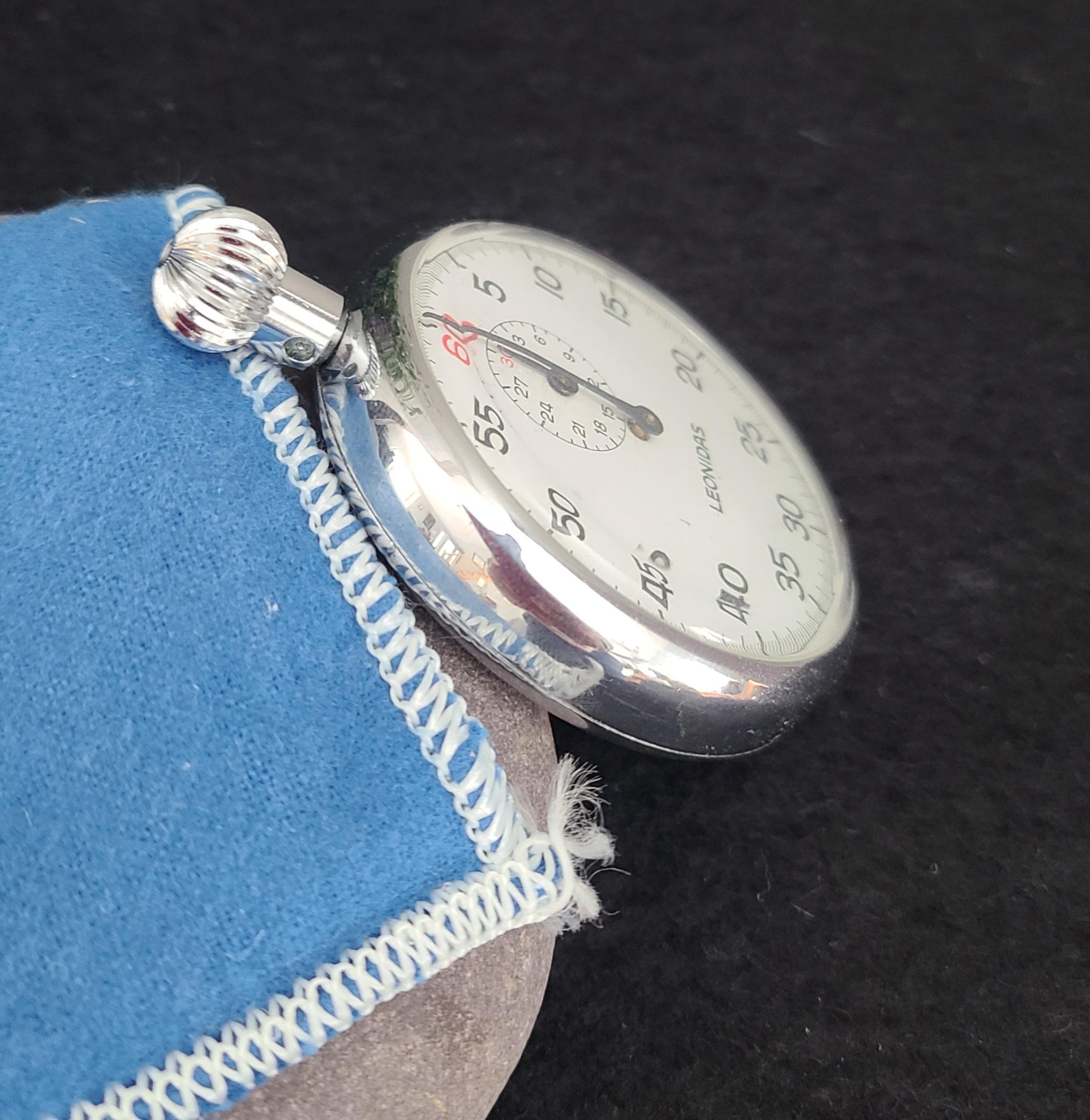 Vintage SWISS LEONIDAS Seven (7) Jewel Stopwatch, Pocket Stopwatch